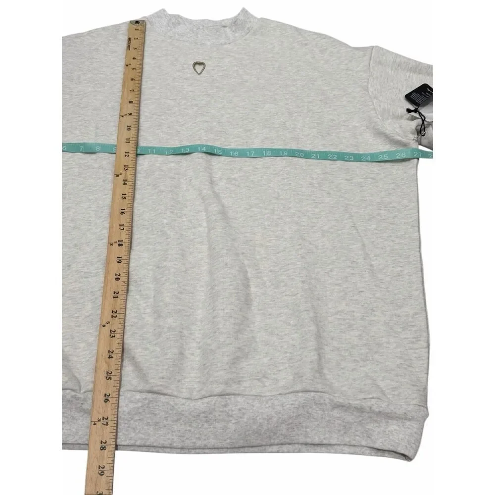 UO Daughter Lessons love heart cutout gray sweatshirt Medium